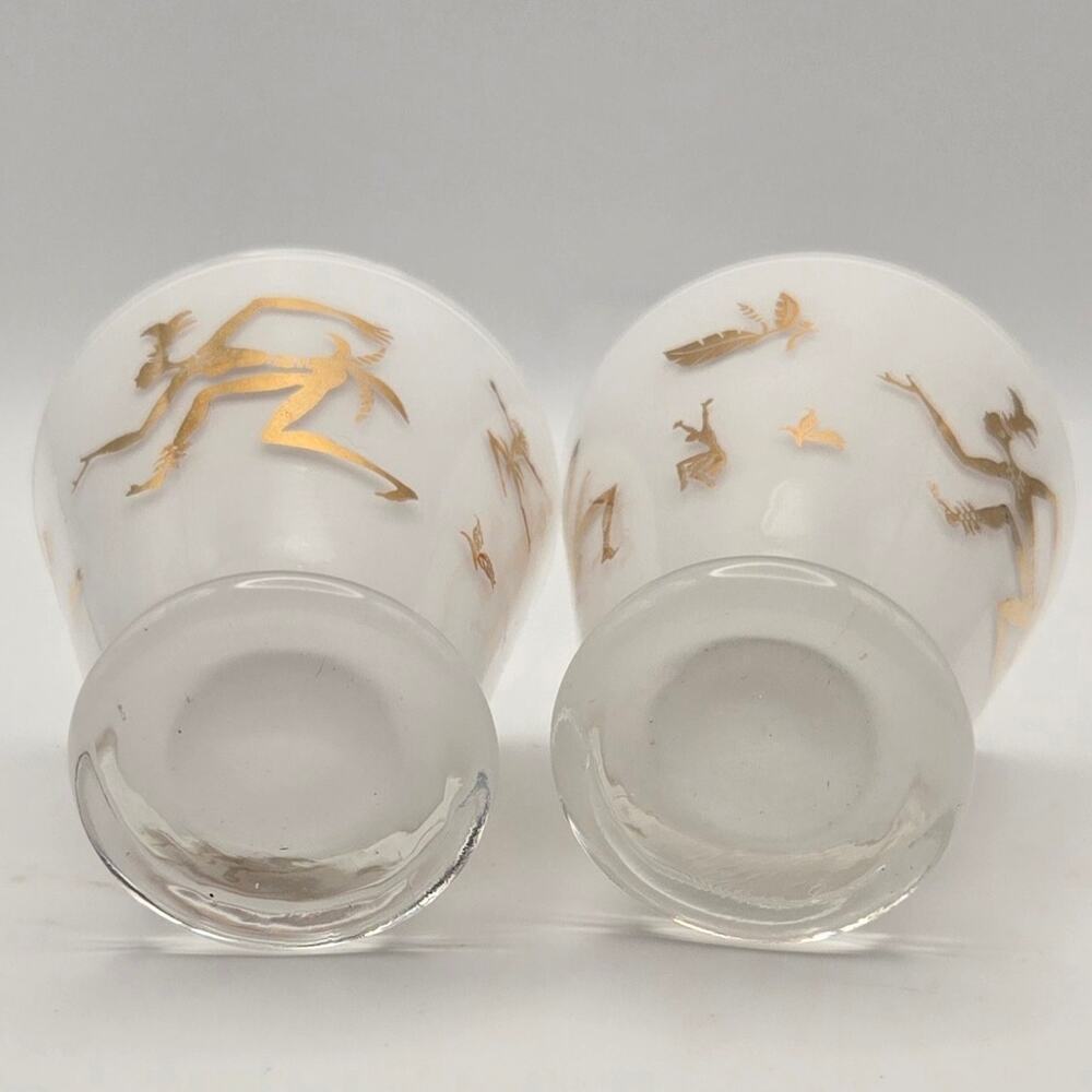 Josephine Baker Art Decor Set of Two Shot White Frosted Glasses - Picture 6 of 6